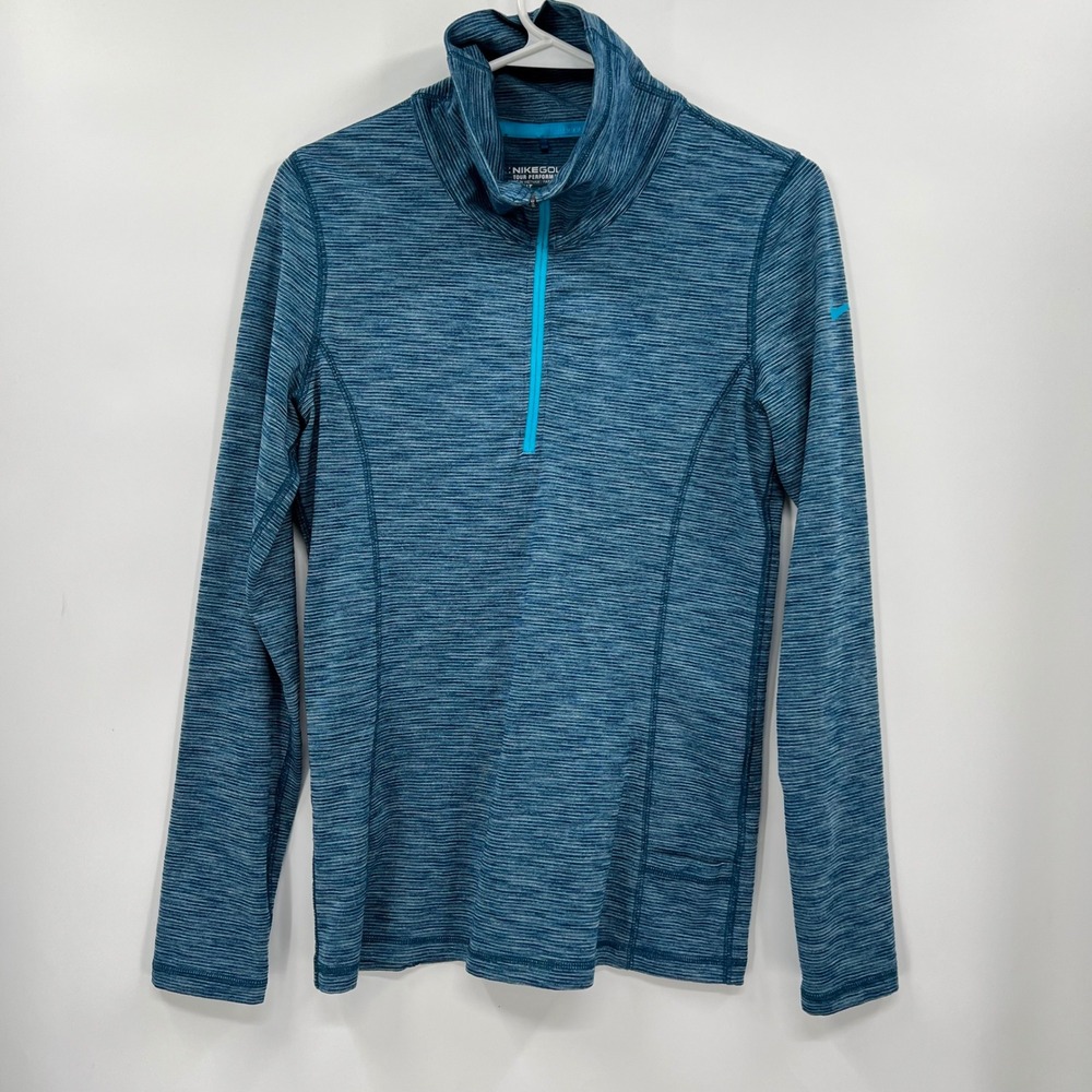 Nike Golf Tour‎ Performance Dri FIT Quarter Zip Pullover Long Sleeve Blue Small